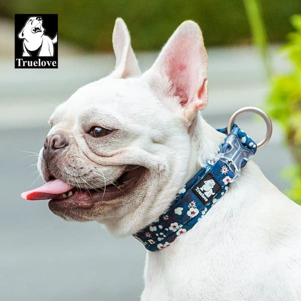 Blossom TrueLove Hundhalsband Marinblått och Vitt Välj storlek: M