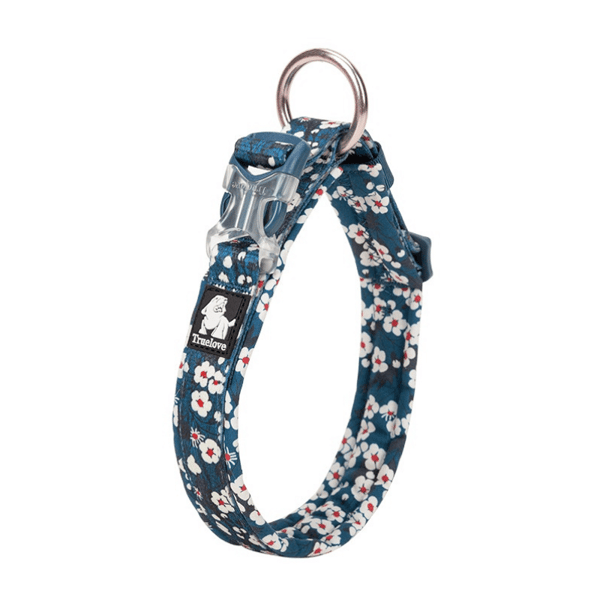 Blossom TrueLove Hundhalsband Marinblått och Vitt Välj storlek: M