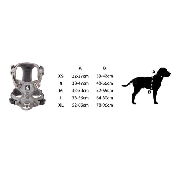 TrueLove Front Line PREMIUM Hundesele Grå Vælg størrelse: XL