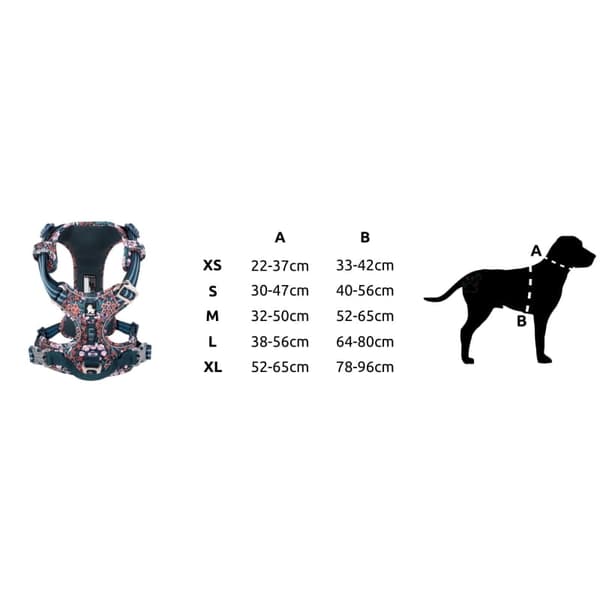 TrueLove Blossom Premium -koiranvaljaat, tummansiniset-punaiset, vahvistettu Valitse koko: XS