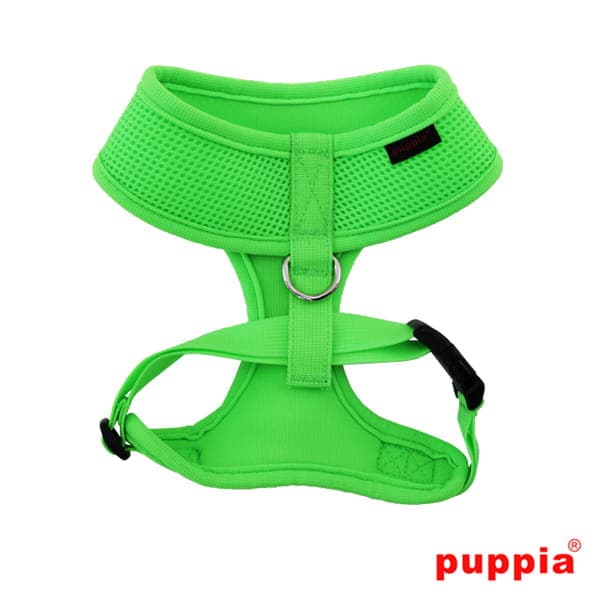 PUPPIA mjuk neongrön sele för hundar eller katter. Välj storlek: XS