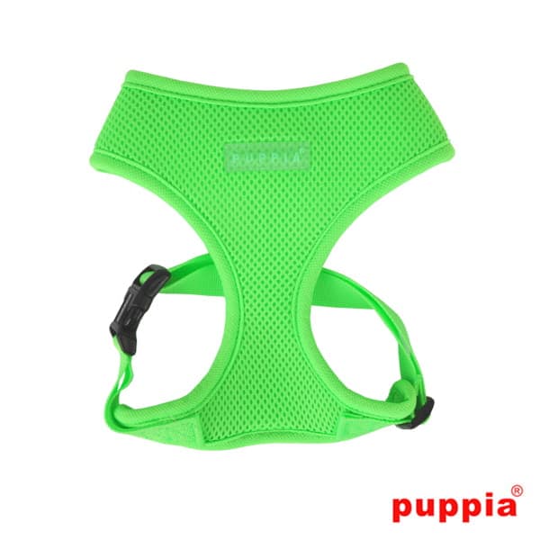 PUPPIA mjuk neongrön sele för hundar eller katter. Välj storlek: XS