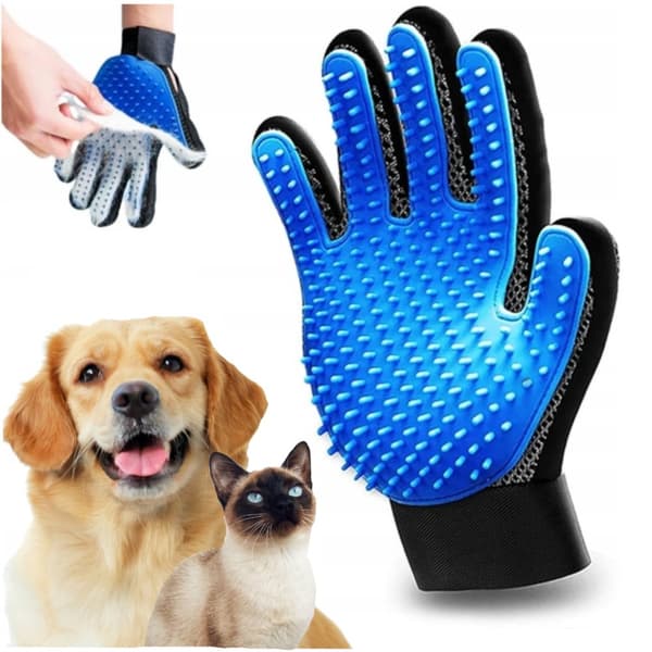 HUND OG KATTE HANDSKE TIL REDNING OG HÅR MASSAGE BØRSTE OG REDNING