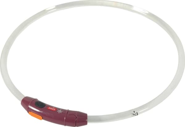 ZOLUX Bivouak LED Silikon transparent röd - hundhalsband - 30-60 cm