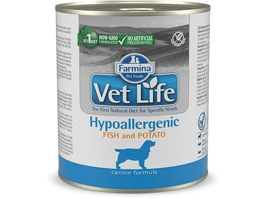 Farmina Pet Food Vet Life Hypoallergenic, Voksen, Alle hunderaser, Fisk, Potet, 300 g