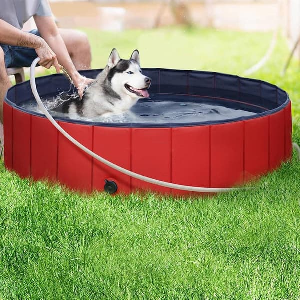 Lollanda Foldable Pet Pool – skridsikker og transportabel PVC-pool, robust og holdbar til hunde, katte og børn