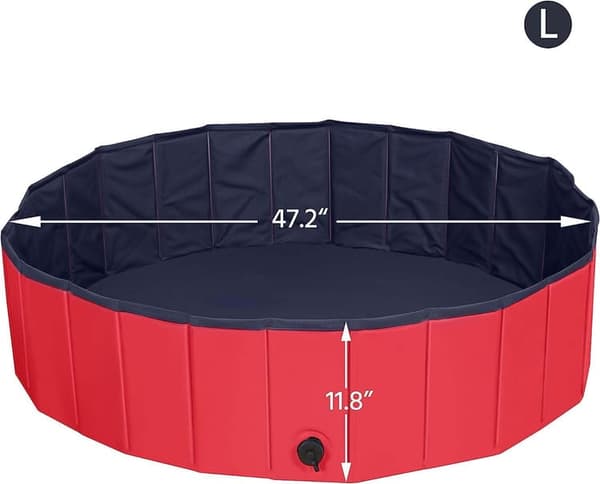 Lollanda Foldable Pet Pool – skridsikker og transportabel PVC-pool, robust og holdbar til hunde, katte og børn
