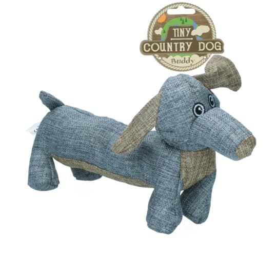 Country Dog Tiny Buddy - Tämä viileä pehmolelu on valmistettu kestävästä ja vahvasta kankaasta, ja se sisältää naurun lisää hauskaa.