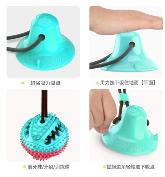 Multifunctional dog cat safe elastic cleaning teeth ball