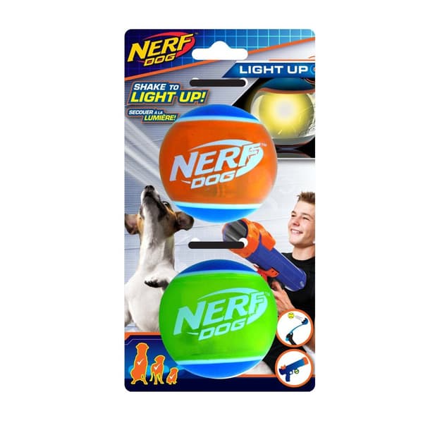 Nerf LED-hundebold (pakke med 2)