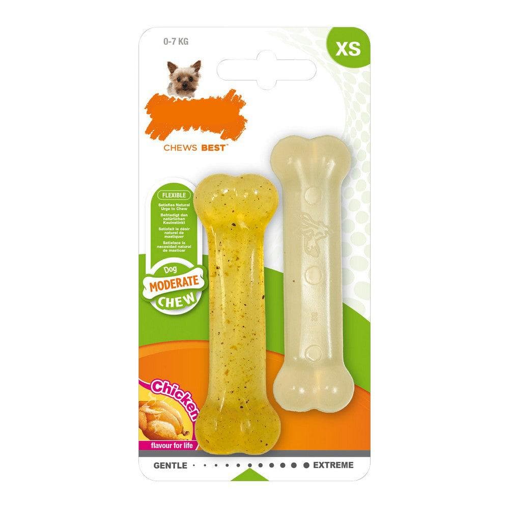 Dog teether Nylabone Moderate Chew Twin Chicken Thermoplastic XS size (2 pcs)