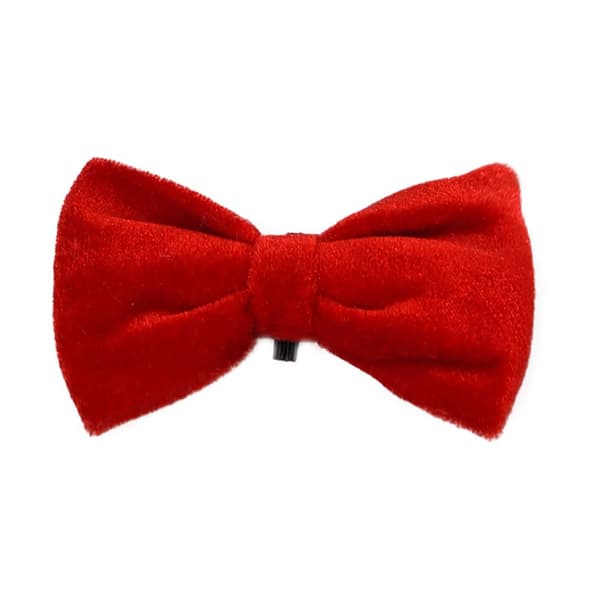 House Of Paws Bow Tie Velvet Dog Squeak Toy Red One Size