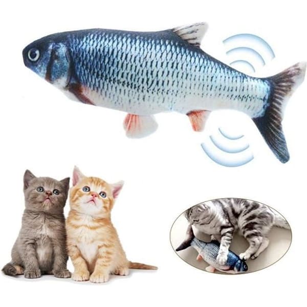 Elektrisk USB-laddning Simulering Fisk Kattleksak Roliga interaktiva husdjur Katter Kattmynteleksaker för att bita Tugga