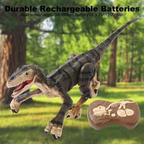 Tbest Large Remote Control Dinosaur Remote Control Large Dinosaur 2.4G Simulering Uppladdningsbar trådlös RC Velociraptor med