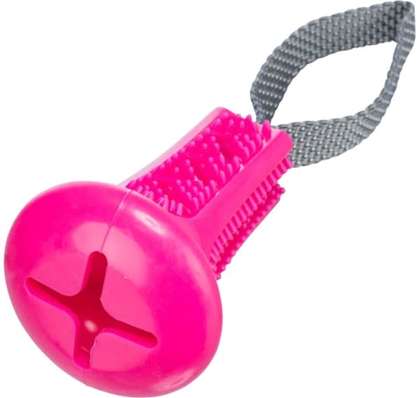 Legetøj til hunde - snackklokke med rem, TPR/polyester, 11 cm/22 cm tilfældig farve