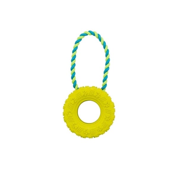 Legetøj til hunde Dæk på reb, naturgummi, ø 15 × 31 cm