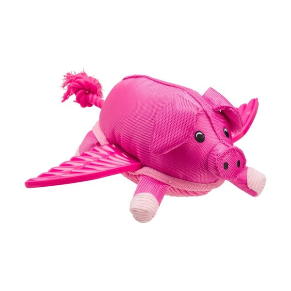House Of Paws Pig Rope Dog Toy Pink 33cm x 11cm x 16cm