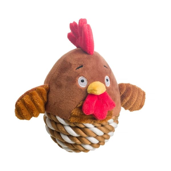 House Of Paws Chicken Rope Dog Toy Brown/Red One Size