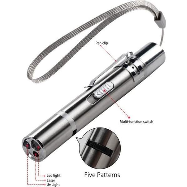 3 i 1 uppladdningsbar Pointer Cat Toy Interactive Light Training Tool med USB-laddning