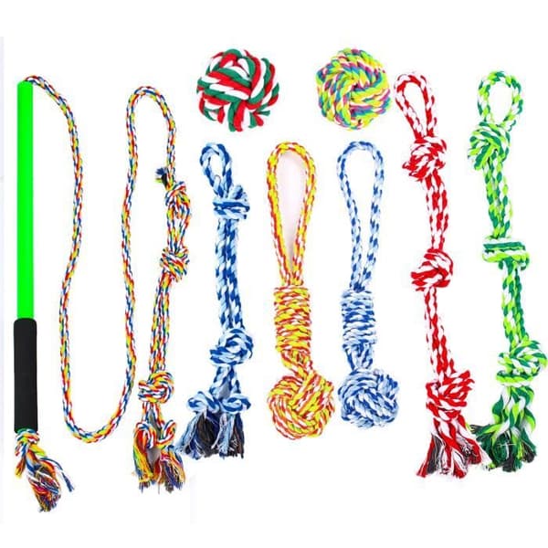 Dog Teaser Toy Dog Walker 8-Pack Large Dog Toy Rep Pet Training Pole
