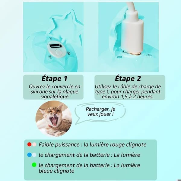 Interaktiv leksak - Ej specificerad - Kattboll - Laddningsbar - 2 lägen - Grön