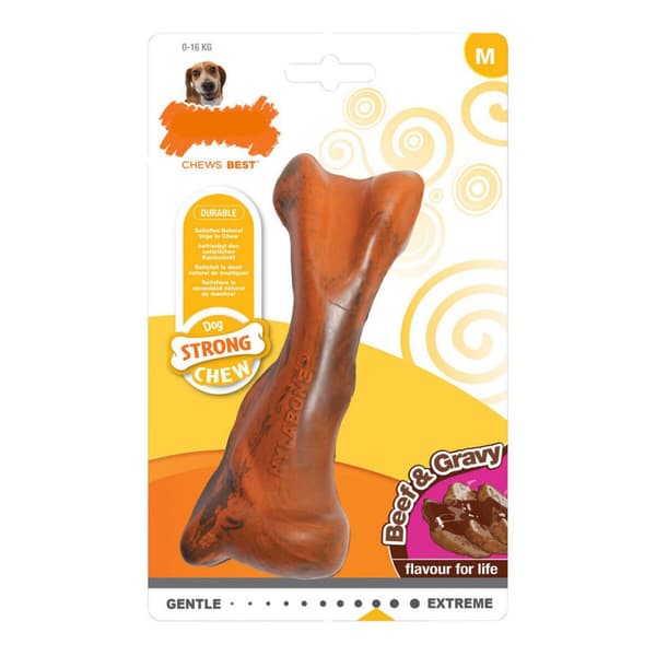 Koiran purulelu Nylabone Strong Chew Kastike Liha Kumi Koko M