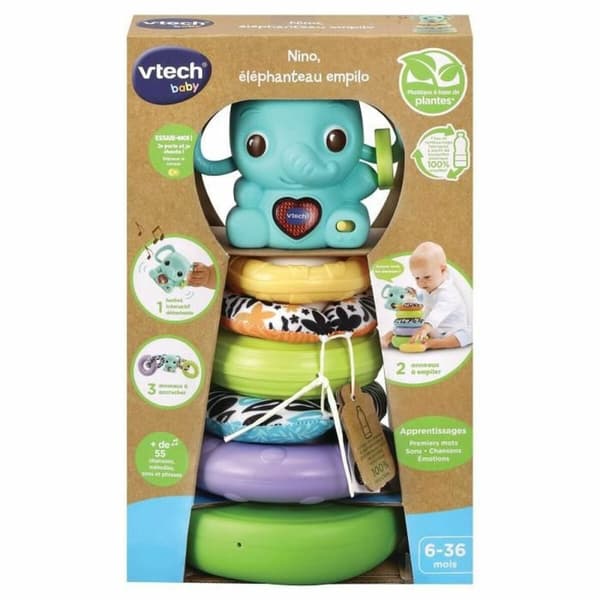 Koiranlelu Vtech Baby NINO, ÉLÉPHANTEAU EMPILO 3 EN 1