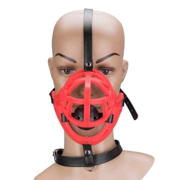 Muzzle Röd - Silikon - Syntetläder - ABS - Valplek