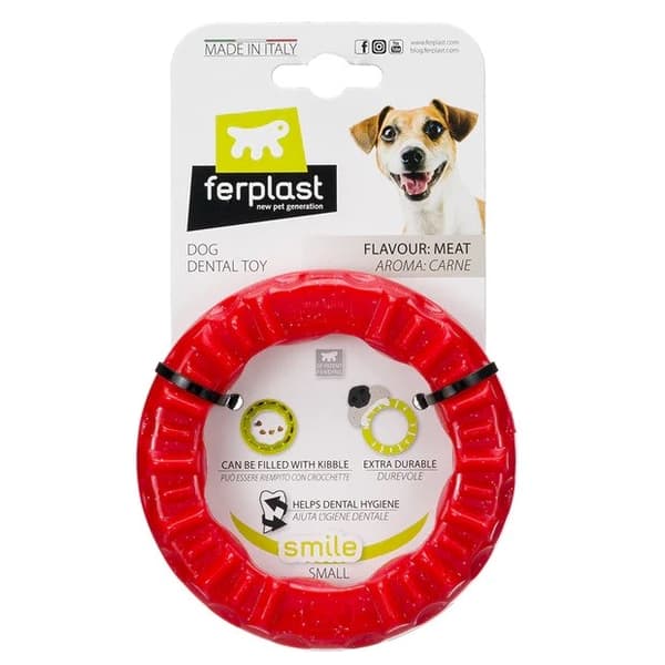 FERPLAST Smile ring S rød - Hundelegetøj