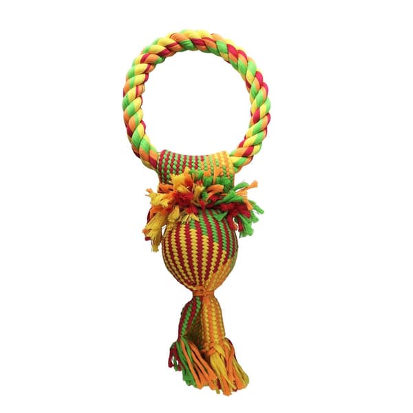 Good Boy Tug Threads Squeaky Ball & Ring Dog Toy Multicoloured One Size
