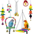 Miniatyrbild 1 av 6: Fågel leksak - Multicolor - 6st - Papegoja - Tugga - Hängande
