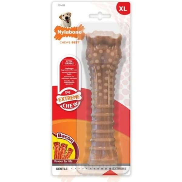 Hund Bidering Nylabone Dura Chew Bacon Størrelse XL Nylon