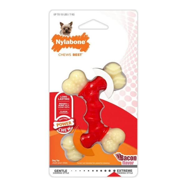 Koiran purulelu Nylabone Extreme Chew Double Bacon Koko M Nylon Kestomuovi