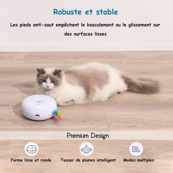 ouet Interactive Cat, Automatic Feather Cat Games, Kitten Twirling Game för inomhuslägenhet Batterier ingår