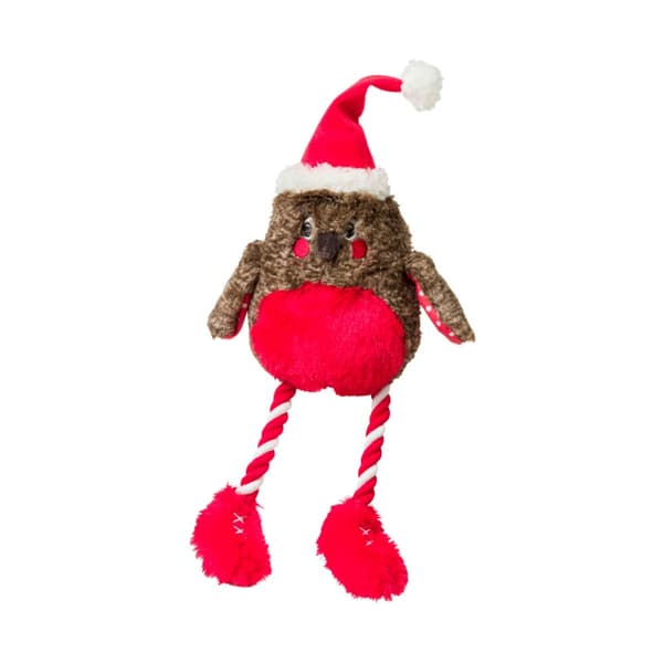 House Of Paws Robin Christmas Rope Dog Toy Red/Brown One Size