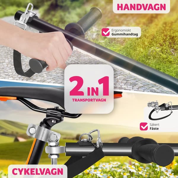 Cykelvagn CargoXpress, multifunktionell, upp till 50kg - svart