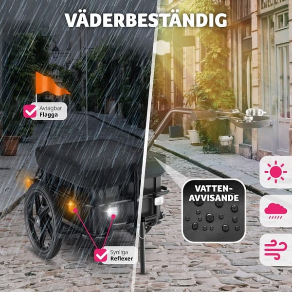 Cykelvagn CargoXpress, multifunktionell, upp till 50kg - svart