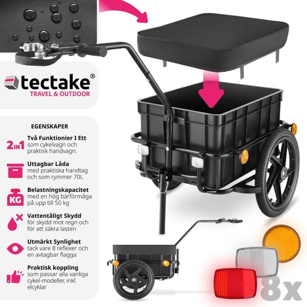 Cykelvagn CargoXpress, multifunktionell, upp till 50kg - svart