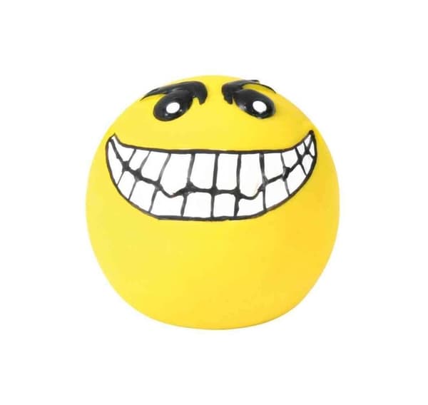 Legetøj til hunde Smiley, latex/polyester fleece, ø 6 cm