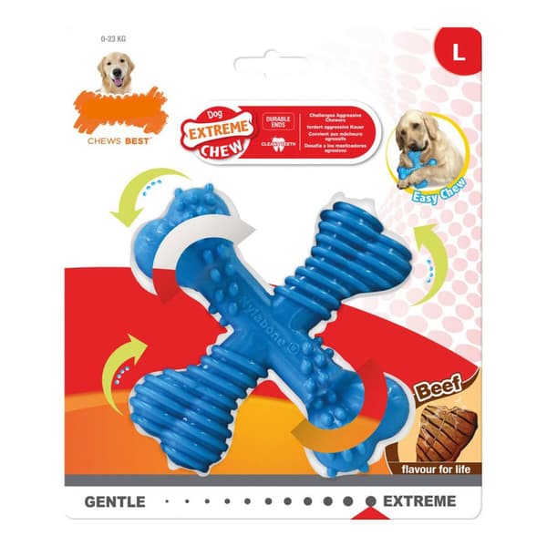 Tuggleksak för hundar Nylabone Dura Chew Kors Kalvkött 11