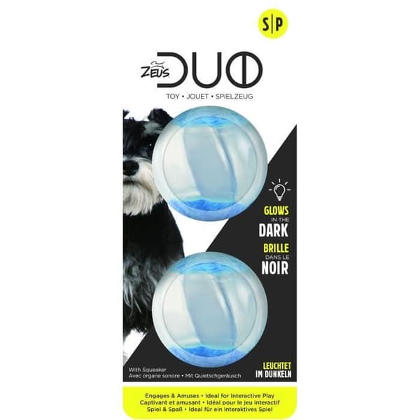 Zeus Duo Ball 5cm visslande / självlysande 2st