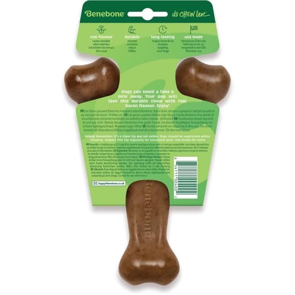 Tuggben - BENEBONE - Storlek M - Bacon Smak - Nylon - Tuggmotståndskraftig