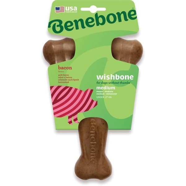 Tuggben - BENEBONE - Storlek M - Bacon Smak - Nylon - Tuggmotståndskraftig
