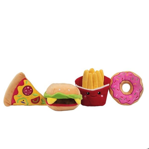 Set med 4 mjuka leksaker "Fast Food" - DOOGY