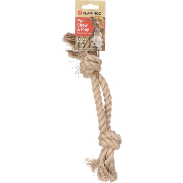 Dubbelrep hundleksak med 2 knop Flamingo Kush
