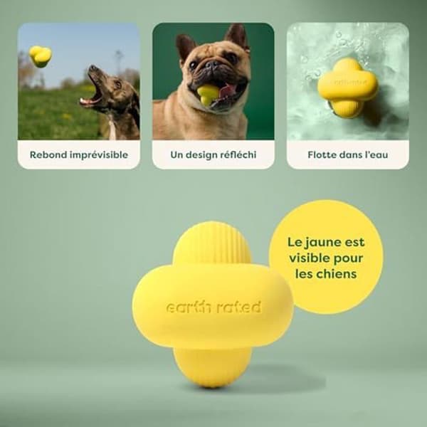 Interaktiv apportleksak - EARTH RATED - Hundboll - Gummi - Liten hund - Flytande