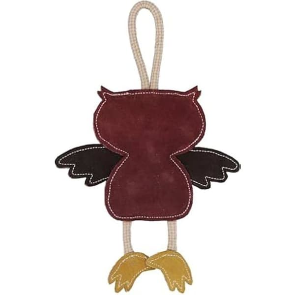 Hundleksak - Kerbl - Läderuggla - 31x22 cm - skonsam mot tänderna - Ekologisk