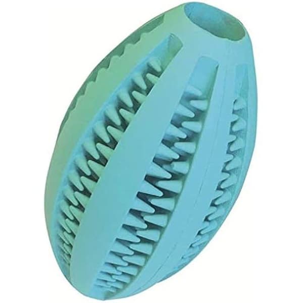 Tandboll för hundar - GLORIA - Rugbymodell - 11 cm - Slitstarkt gummi - Flerfärgad