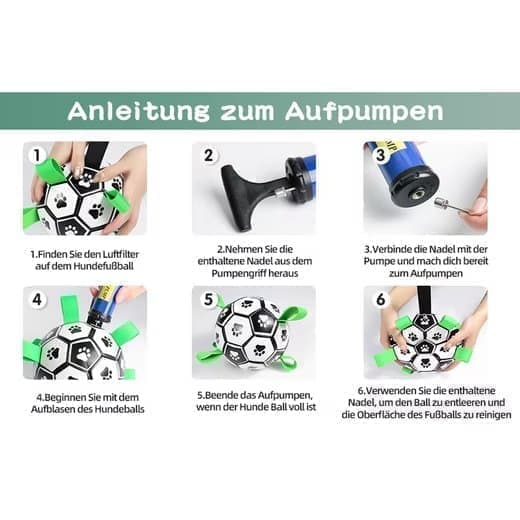 Animal Intelligence Toy Koiran lelupallo - Koiran jalkapallo kahvalla ja pumpulla