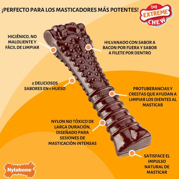 Ben Nylabone Brun Bacon XL